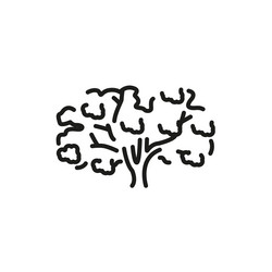 sakura tree color line icon pictogram for web vector image