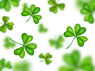 shamrock on white background with blurred effect vector image
