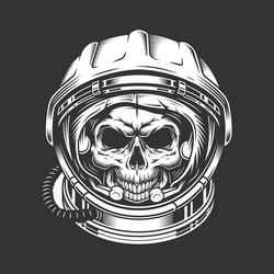 Astronaut Skull in Space Helmet vector image