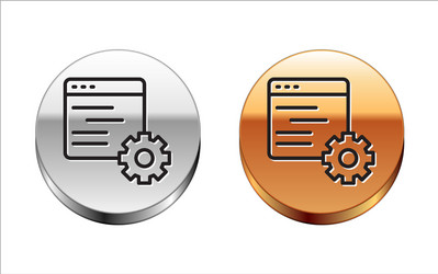 black line computer api interface icon isolated vector image