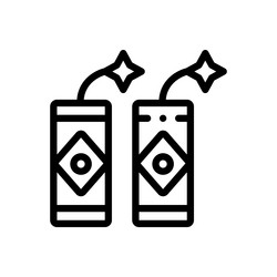 firecracker icon thin linear style design vector image