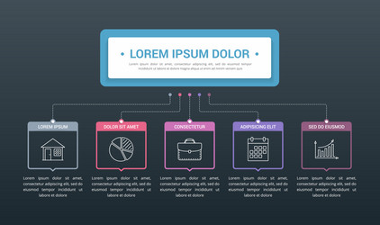 Process Flowchart Template - 5 Steps vector image