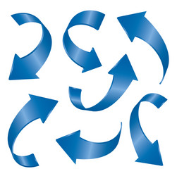 set color arrows 3d graphic element for web vector image