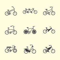 set icons representing different types bikes vector image