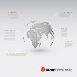 world map globe with pointer marks vector image
