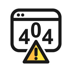 404 error line icon on browser internet vector image