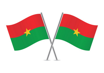 burkina faso crossed flags vector