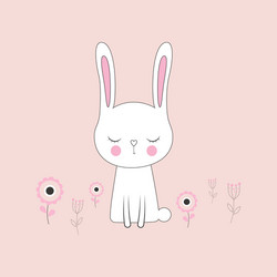 Cute rabbit isolated on a white background Vector Image