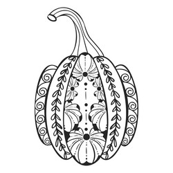 Pumpkin mandala coloring page for adult and kids vector