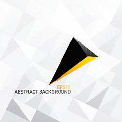 triangle white abstract background with 3d arrow vector