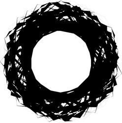 abstract edgy circular shape element isolated vector image