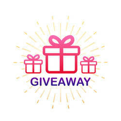 Gift box icon design template giveaway typography vector