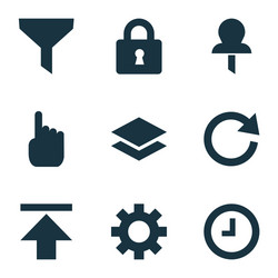 User icons set with setting download wait vector