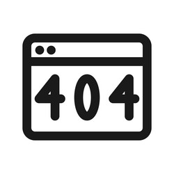 404 error line icon on browser internet vector