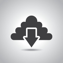 arrow download file icon vector image