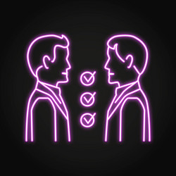 Business negotiation neon line icon vector