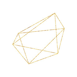 gold geometric crystal frame with detailed vector