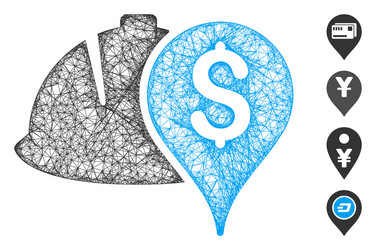 helmet and money pointer web mesh vector image