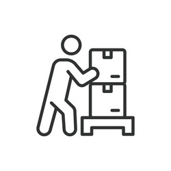 manual unloading icon in line design vector image