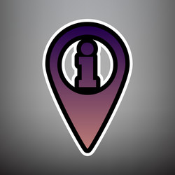 map pointer with information sign violet vector image