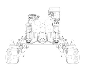 mars rover rendering of 3d vector image