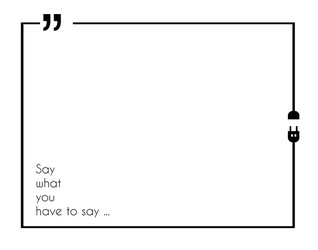 quotation mark frame with flat style and space vector image