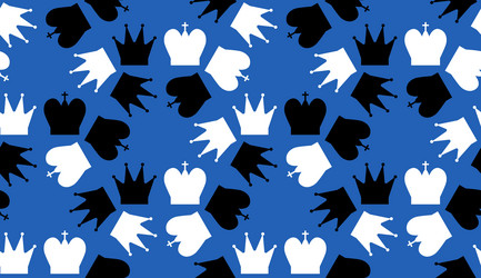 seamless pattern with chess figures endless vector image