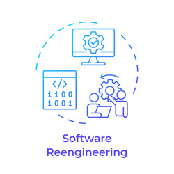 software reverse engineering blue gradient vector image