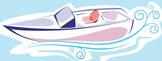 Speedboat flat isolated Royalty Free Vector Image
