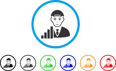 stock trader rounded icon vector image