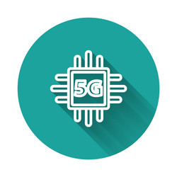 white line computer processor 5g vector image