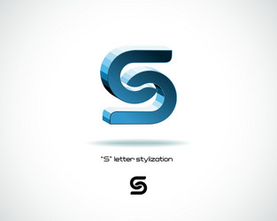 Grey blue alphabet letter bs b s logo 3d design Vector Image
