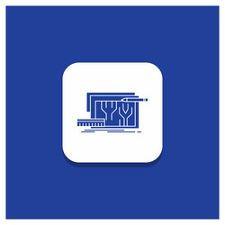 blue round button for architecture blueprint vector image