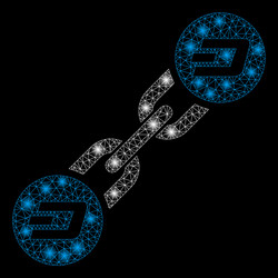 bright mesh network dash blockchain with flash vector image