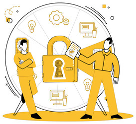 data security the database is fortress where vector image