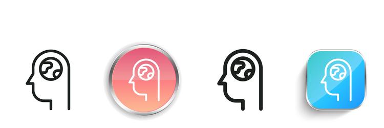 earth icon thin linear regular and button style vector image