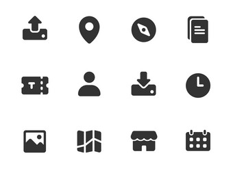 Glyph icons isolated vector