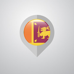 Map navigation pointer with sri lanka flag design vector