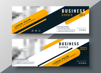 Modern yellow business banner design vector