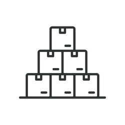 pile of boxes icon in line design vector image