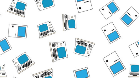 seamless pattern endless computer with old retro vector image