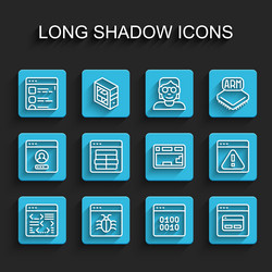 set line software system bug browser files vector image