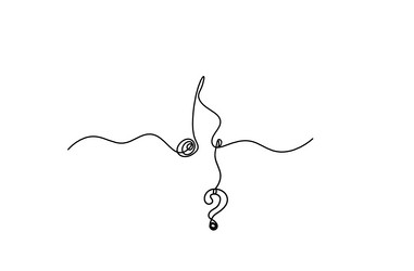 abstract whole note with question mark vector image