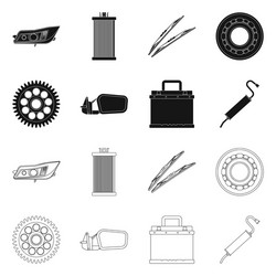 auto and part symbol set vector image