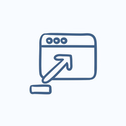 browser window with upload sign sketch icon vector image