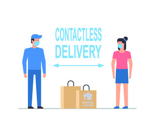 Contactless delivery concept Royalty Free Vector Image