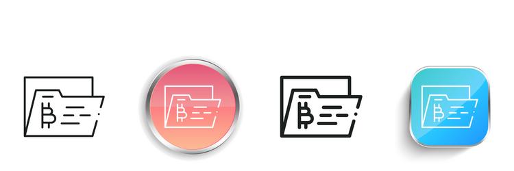 folder icon thin linear regular and button style vector image
