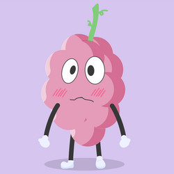 funny grape characters with unhappy expressions vector