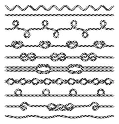 knitted and twisted ropes twines with nodes vector