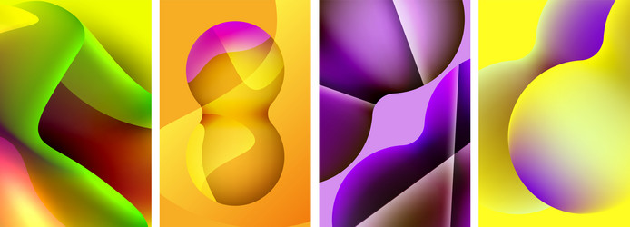 liquid abstract shapes with gradient colors vector image